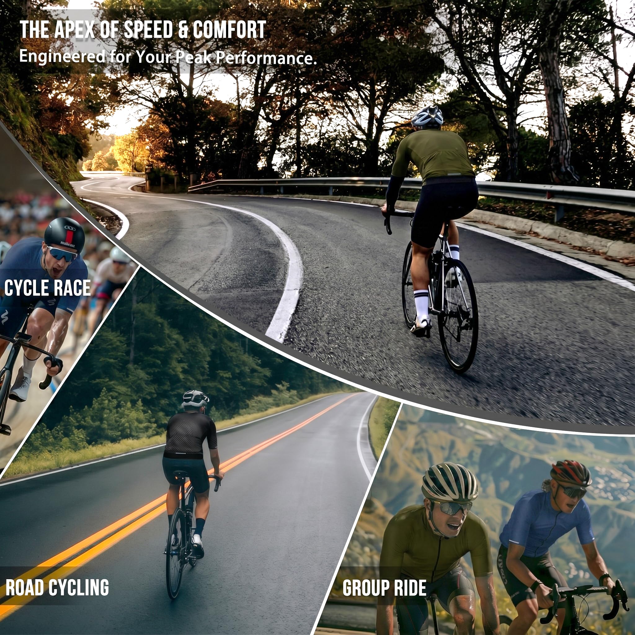 AMZSPORT Maglia Ciclismo Uomo Manica Corta Traspirante Estiva per Bici MTB Maglietta Maniche Corte Abbigliamento Ciclismo Asciugatura Rapida Magliette