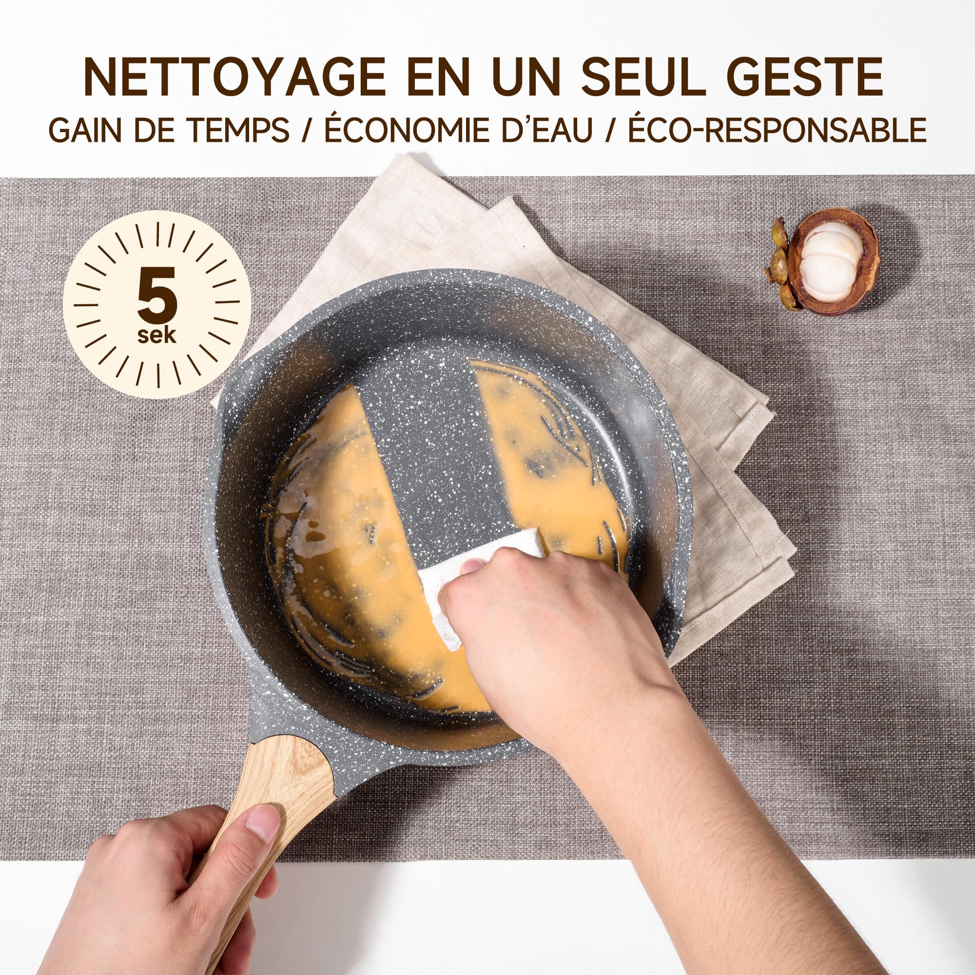 JEETEE Batterie de Cuisine Induction 23 Pièces, Lot Poêle et Casserole | Revêtement Antiadhésif Sain sans PFOA, Tous Feux, Diffusion Homogène de Chaleur, Nettoyage Facile pour Cuisine Maison