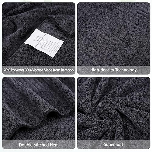 Miniatura 2 de Toallas de baño de alta calidad para baño de 27 x 54 pulgadas, altamente absorbentes y de secado rápido, toalla de baño grande sin pelusas, perfecta