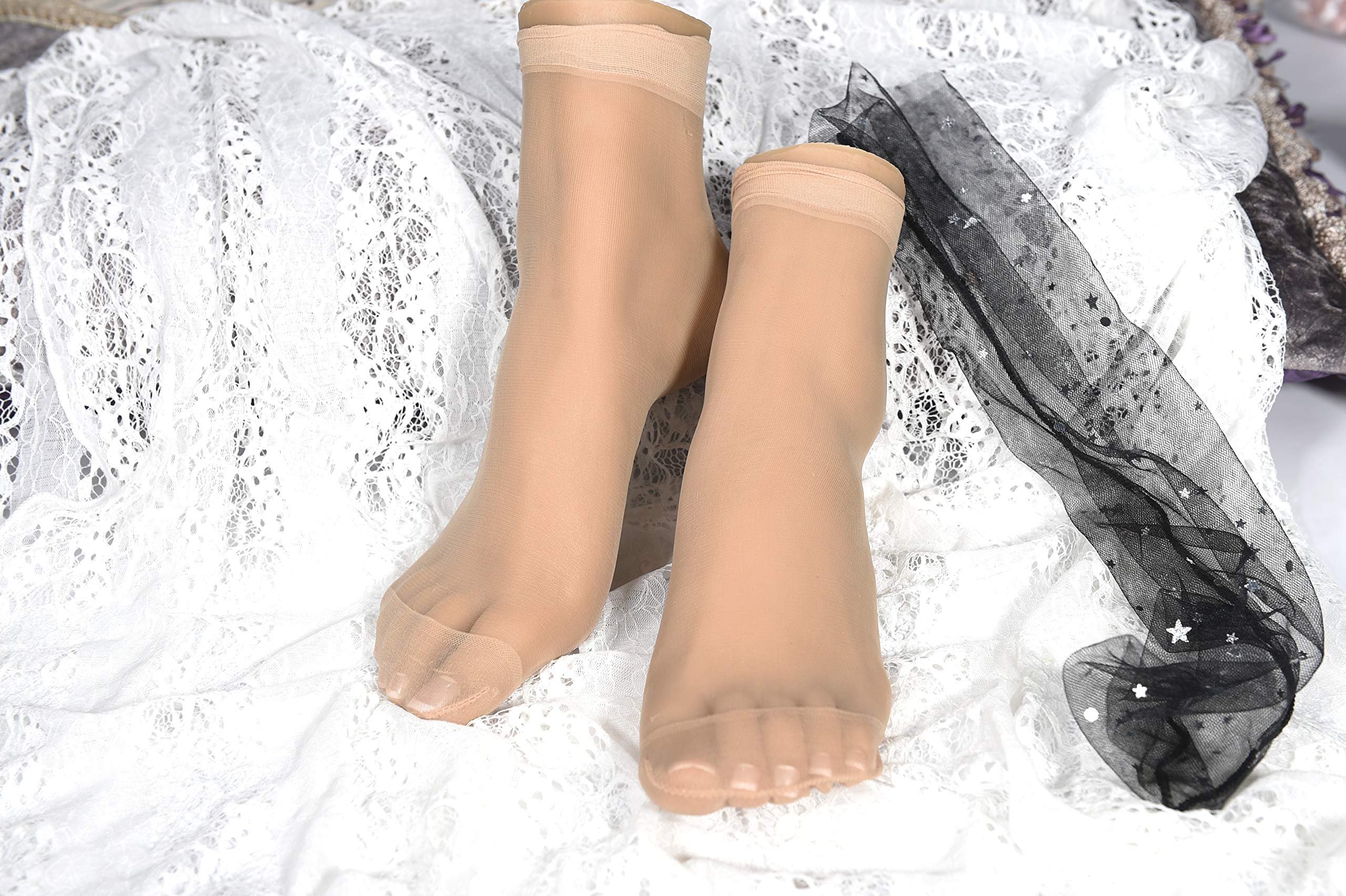 ZHY Lifesize Silicone Female Mannequin Feet - Display For Jewelry, Shoes, Socks & Nail Art (Wheat Color)
