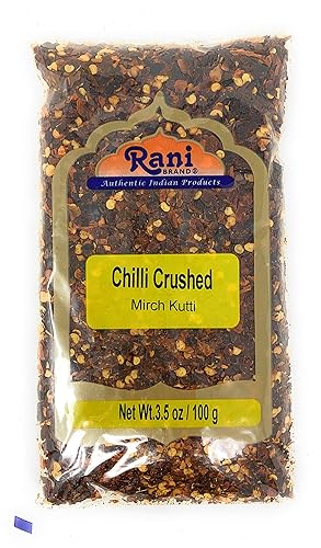 Rani Chile triturado corte tipo piza India especia 35 oz 100 g  Todo natural sin color añadido apto para gluten vegano sin OMG sin sal ni rellenos