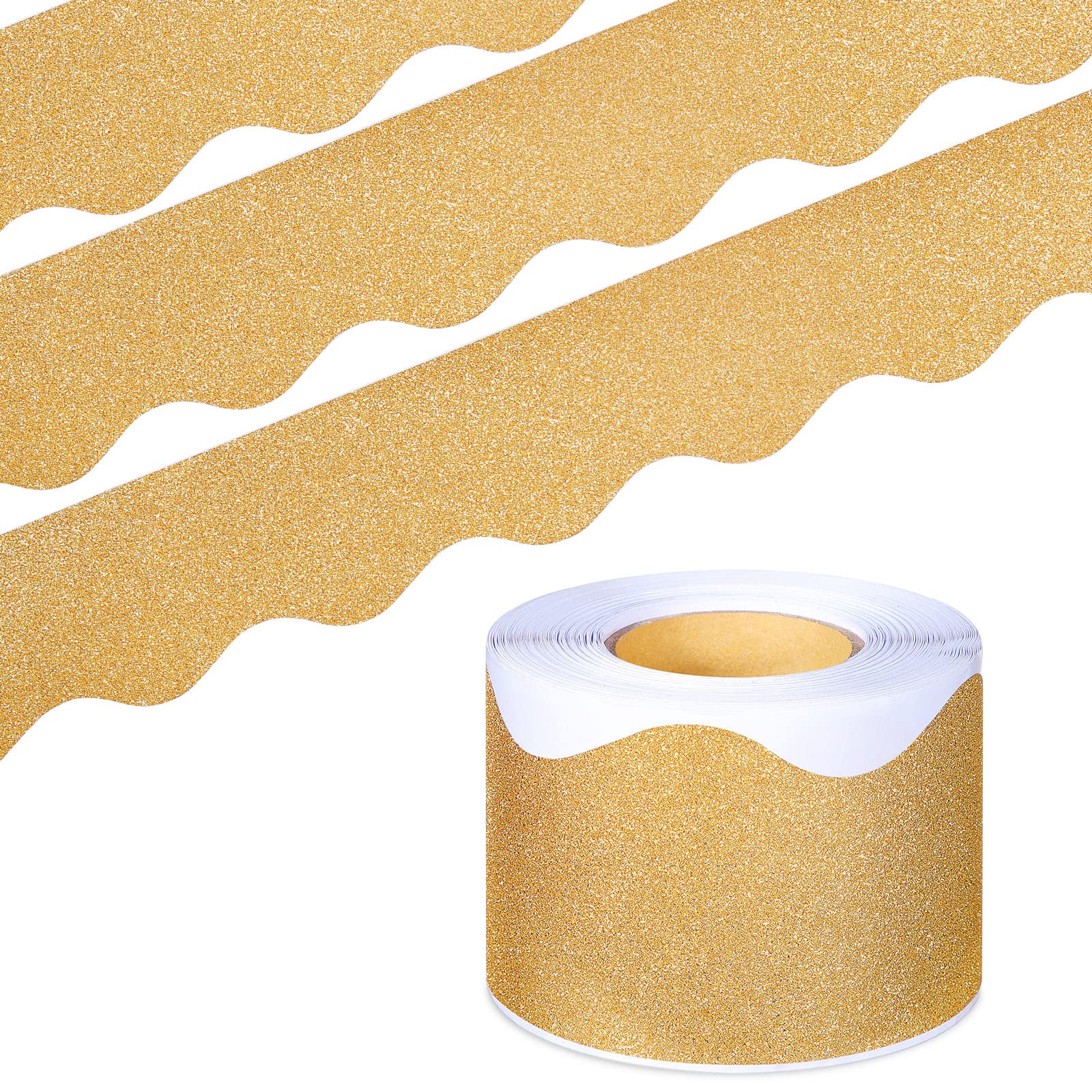 Buy 65 Feet Self Adhesive Bulletin Board Borders Glitter Scalloped