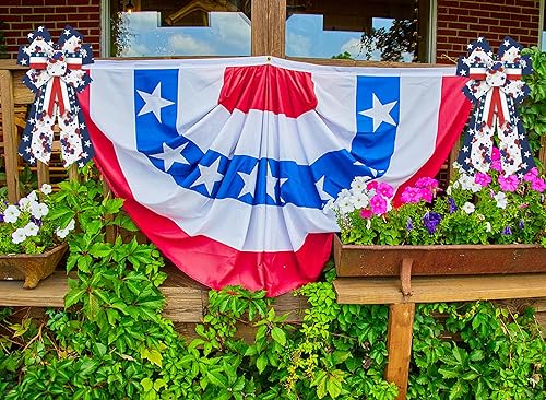 Miniatura 8 de Heureppy Arcos de corona patrióticos grandes para el 4 de julio, lazos de decoración para corona, bandera estadounidense, estrellas azules, lazos de