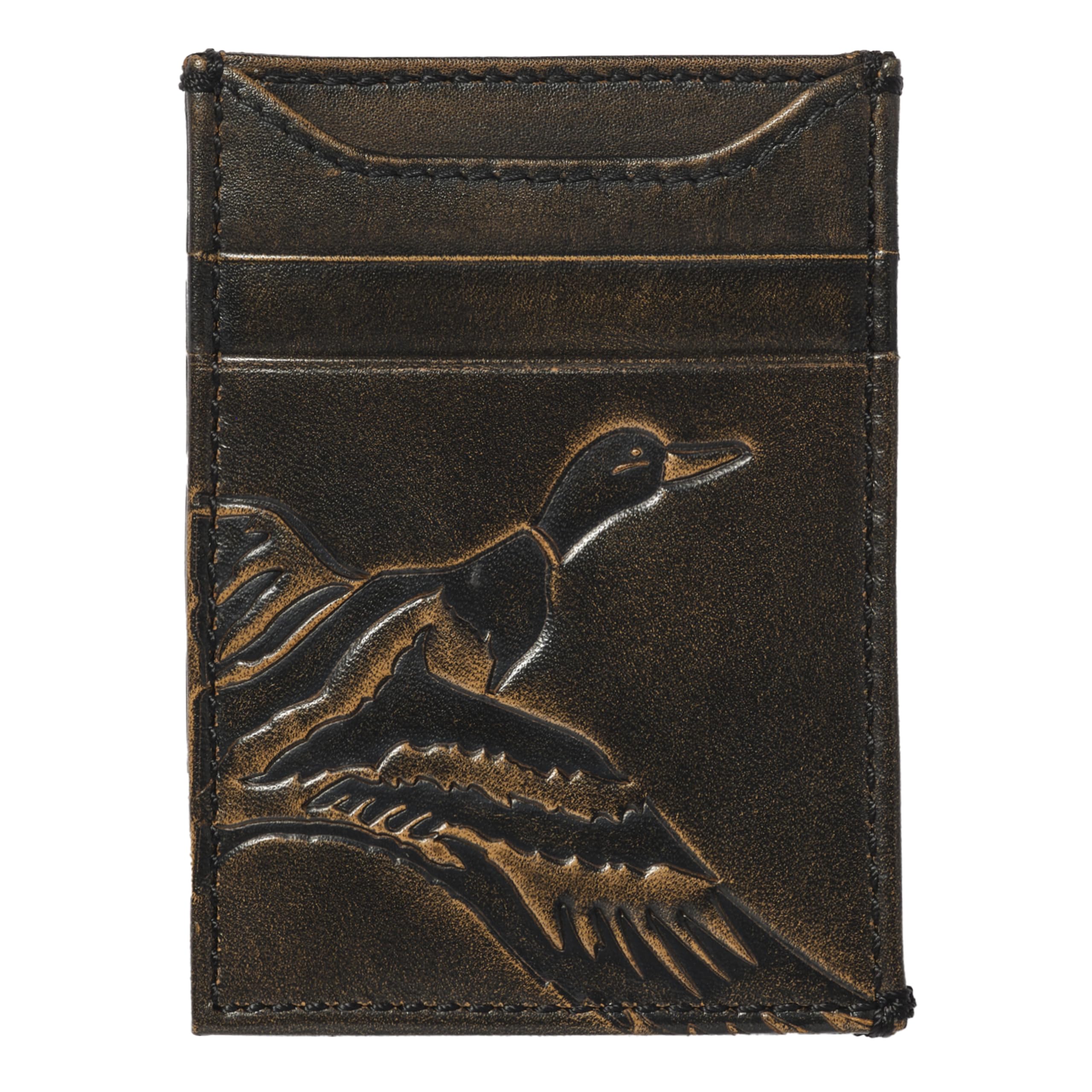 House of Jack Co. Duck Slim Money Clip Wallet for Men, Front Pocket Wallet with Strong Magnet, Full Grain Cowhide Card Holder Wallet, Black