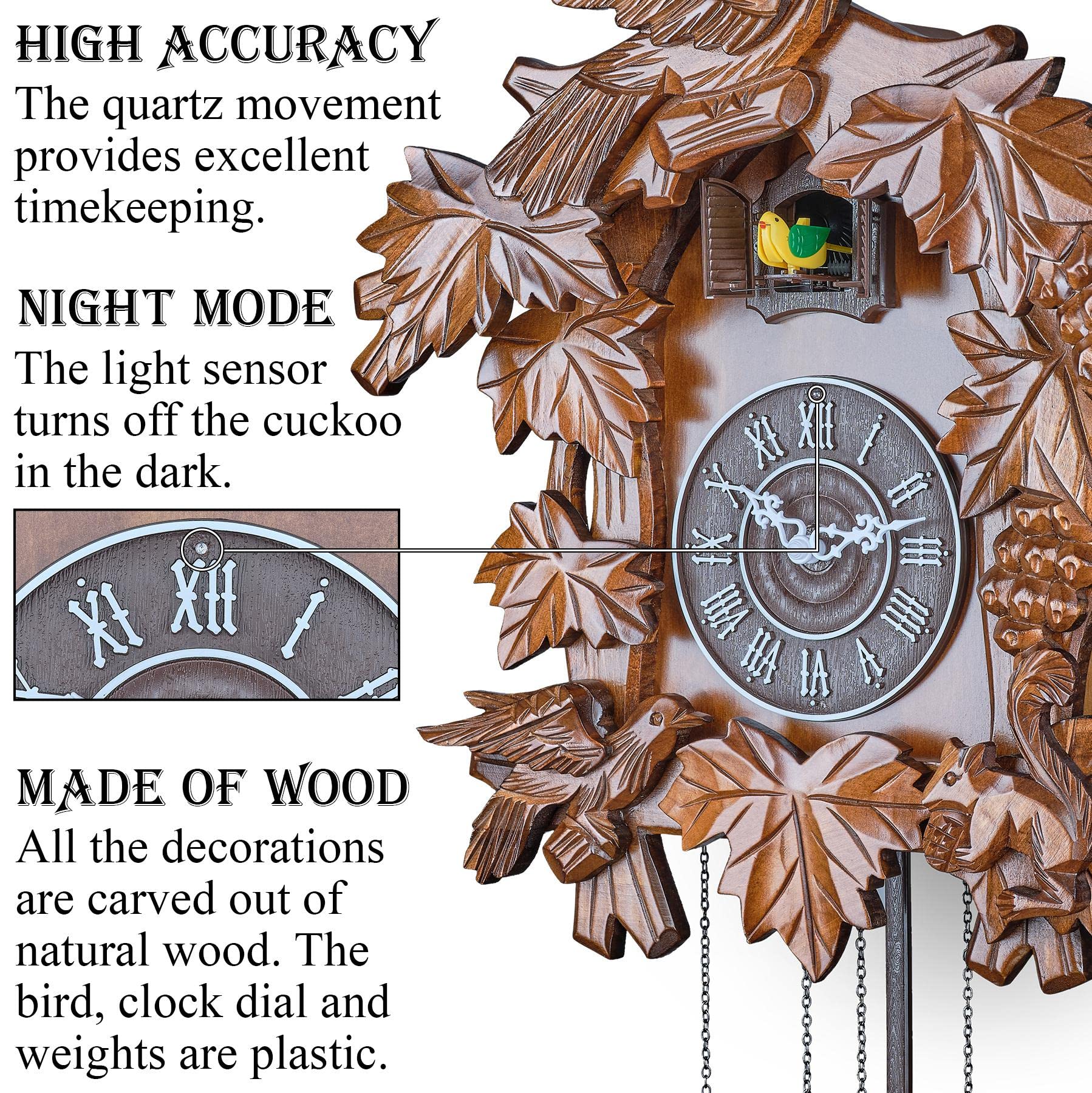 Cuckoo Clock Carved Style Day Movement 40cm By Hekas Cuckoo-Palace