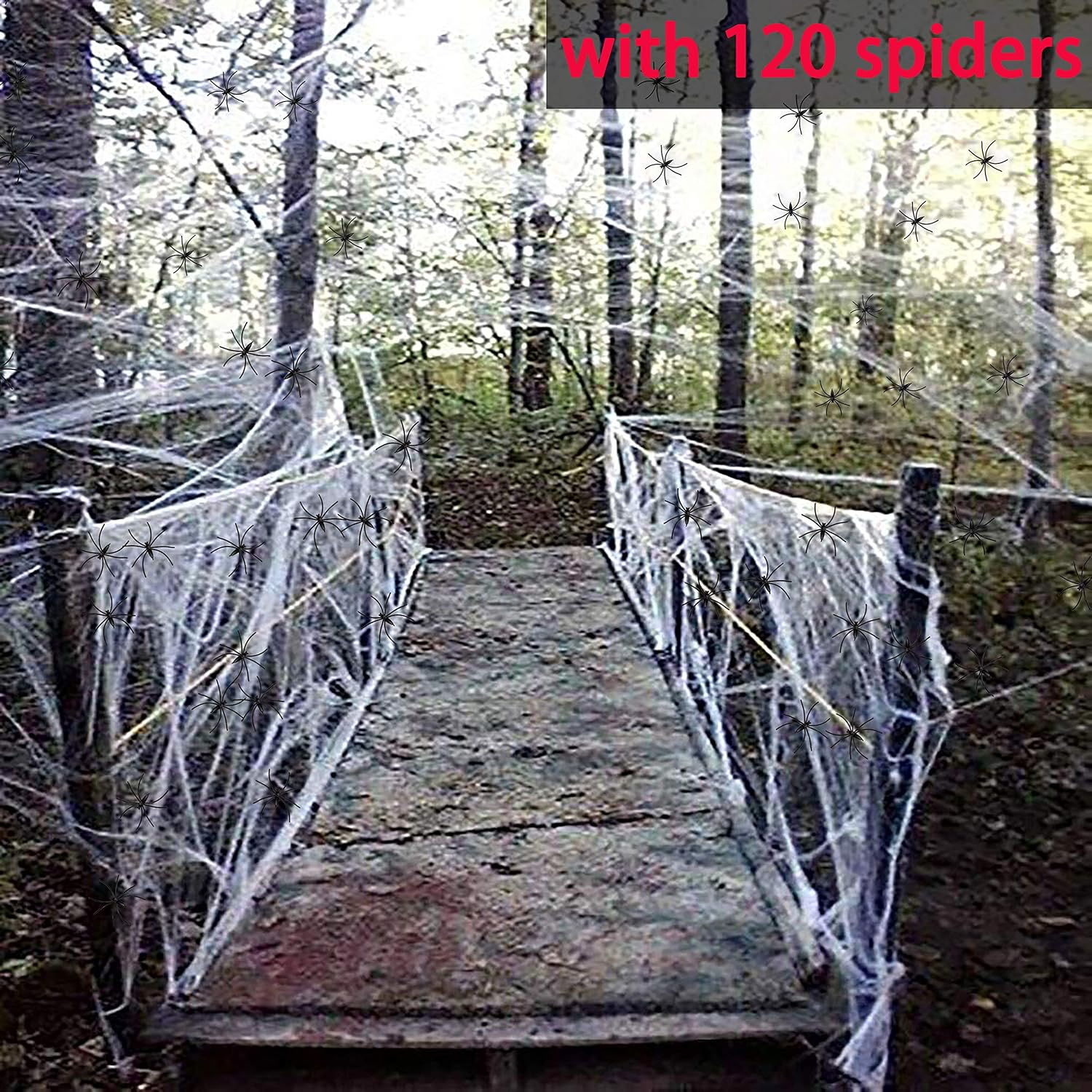 Moon Boat Fake Spider Web Cobweb Halloween Party Decorations Props