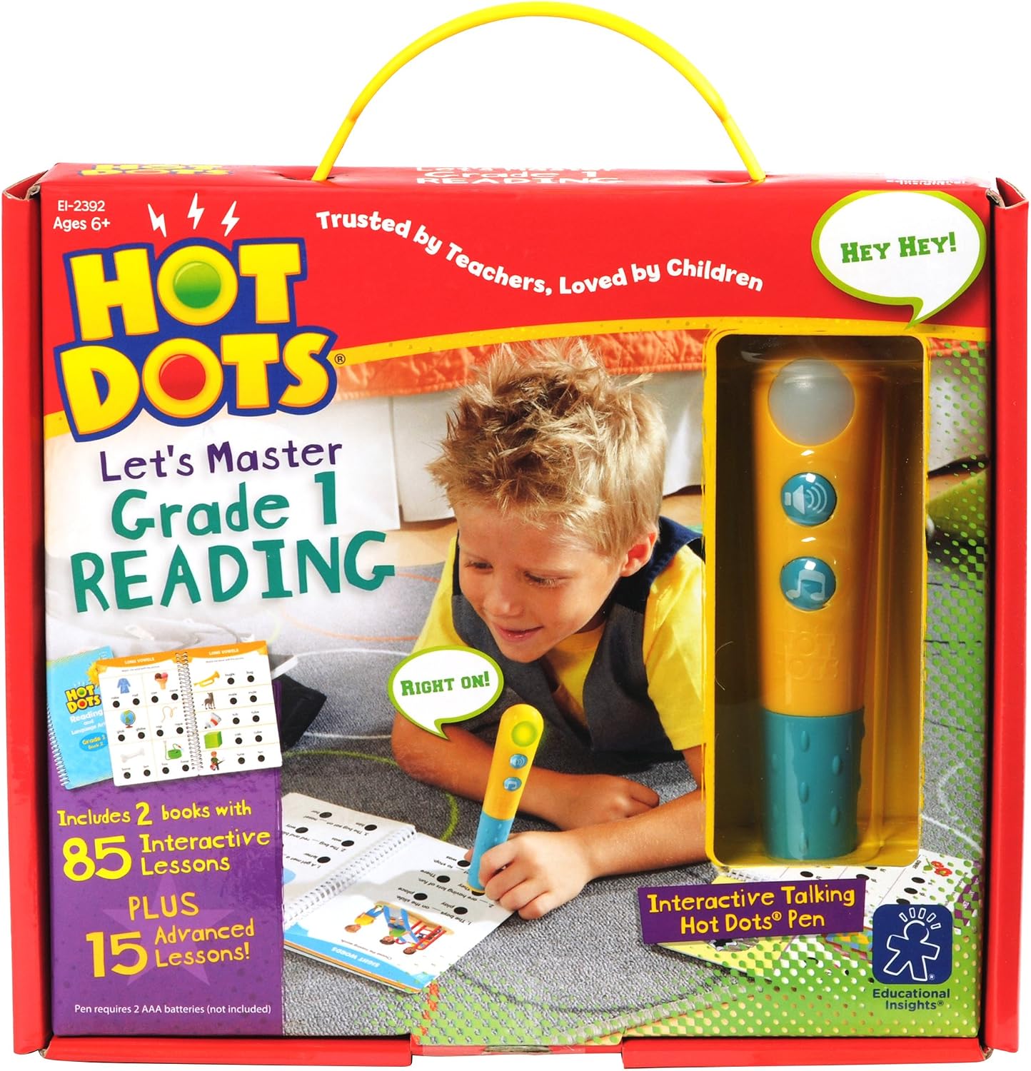 Educational Insights Hot Dots Let's Master 1st Grade Reading Set, Reading Workbooks, 2 Books with 100 Reading Lessons & Interactive Pen, Ages 6+