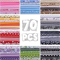 Vista 1 de Macarrie 70 piezas de algodón grueso acolchado de 20 x 20 pulgadas, paquetes de tela con estampado floral, suministros de costura, cuadros de tela