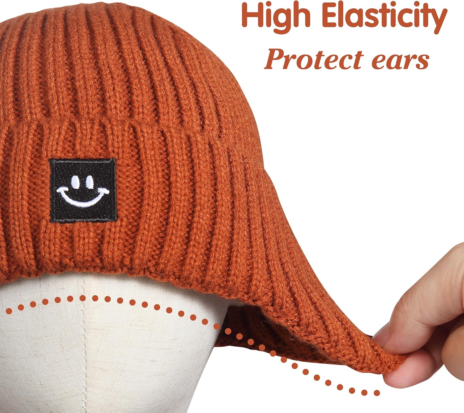 MaxNova 2 Pack Baby Beanie Toddler Winter Hat with Earflap for Girls Boys 0-8 Years - Image 3