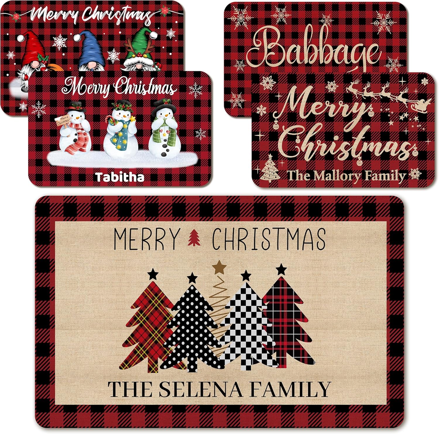 Custom Christmas Doormat - Welcome Mat for Front Door - Outdoor Rug for Christmas Decor