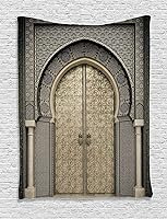 Vista 111 de Ambesonne Tapiz de naturaleza, silueta de oso salvaje en el bosque de la selva en la noche oscura, ilustración para colgar en la pared para Verde