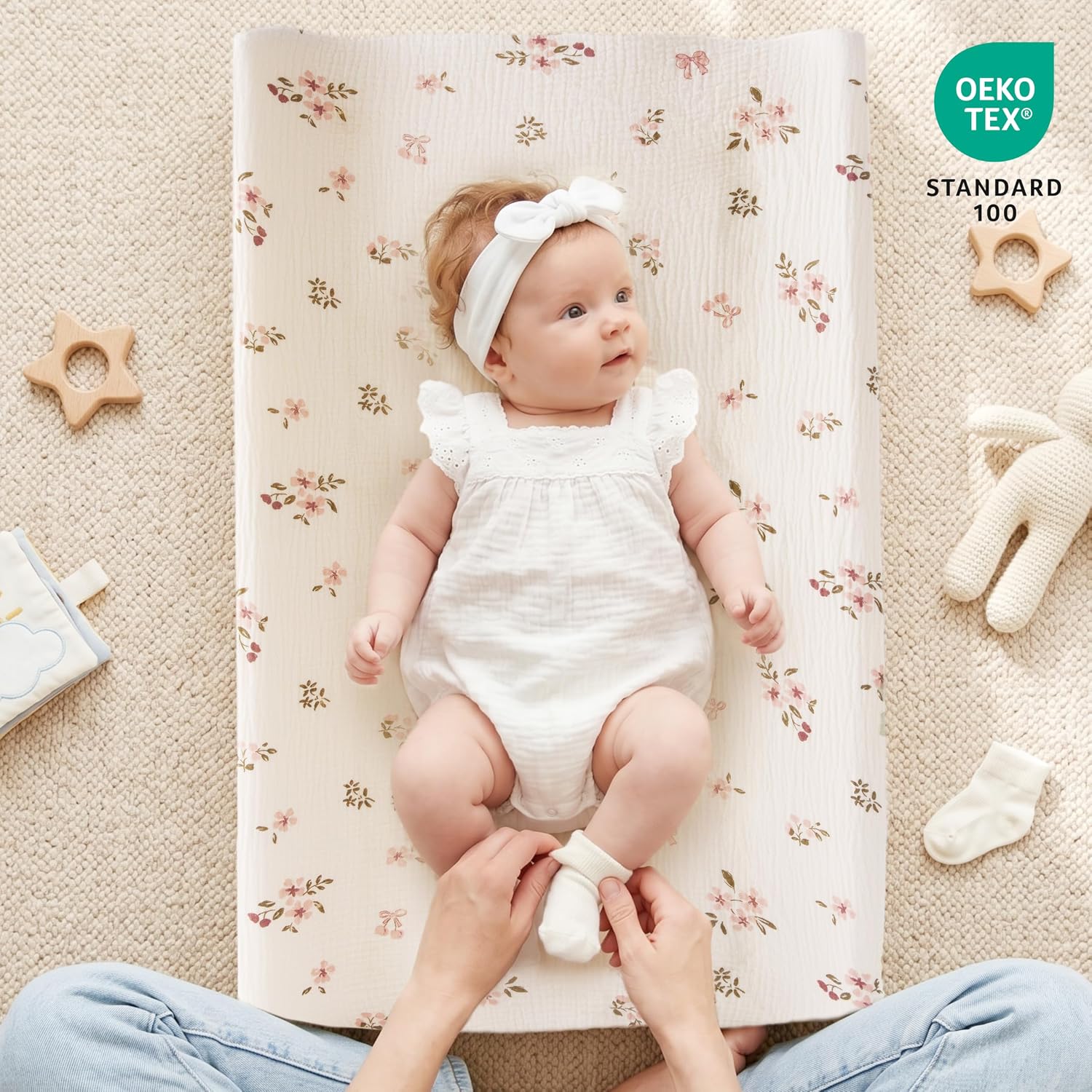 Eterish 3 Pack Muslin Changing Pad Cover, Standard 32"x16" Fit