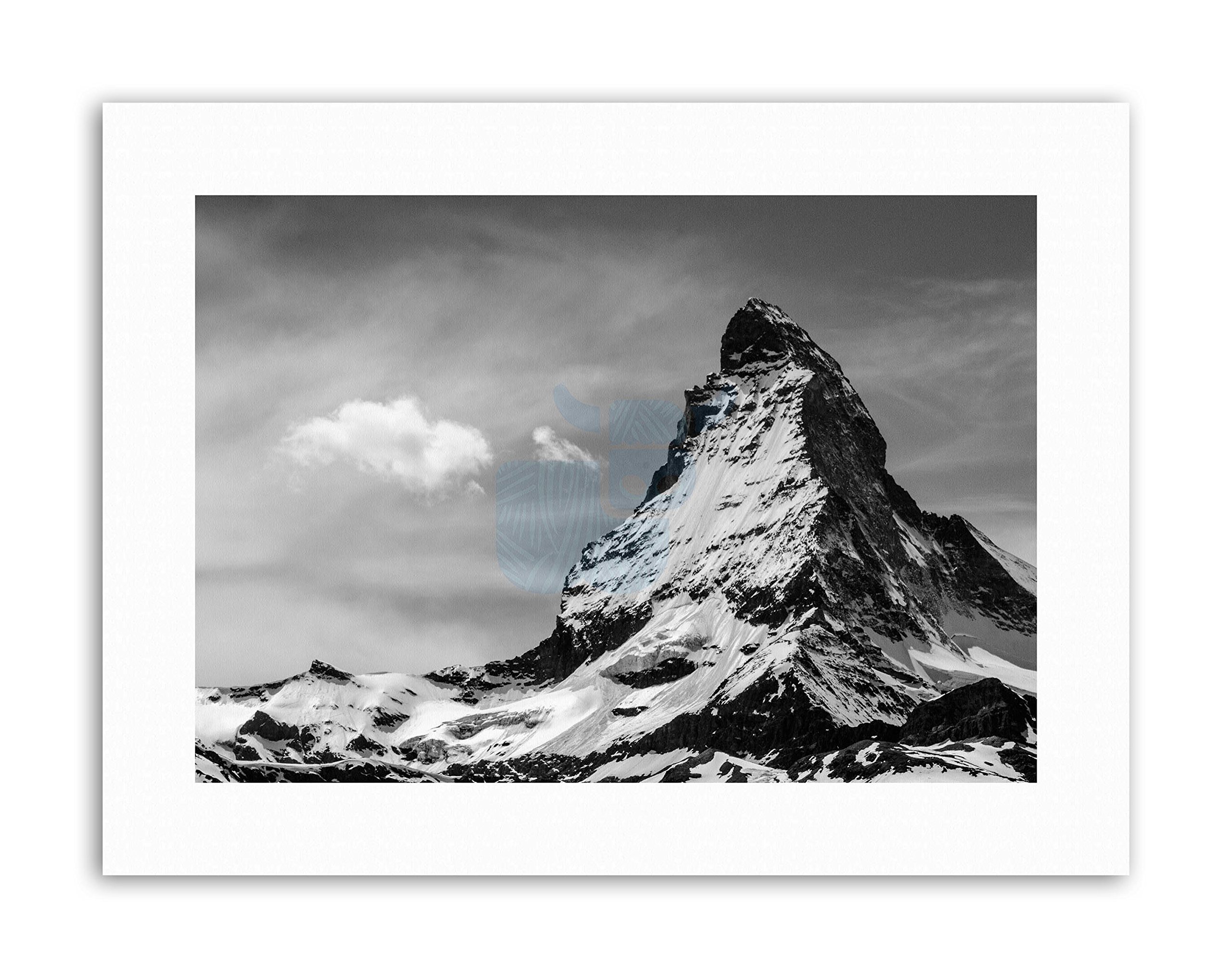 Wee Blue Coo Matterhorn Alps Mountain Black White Canvas Art Print