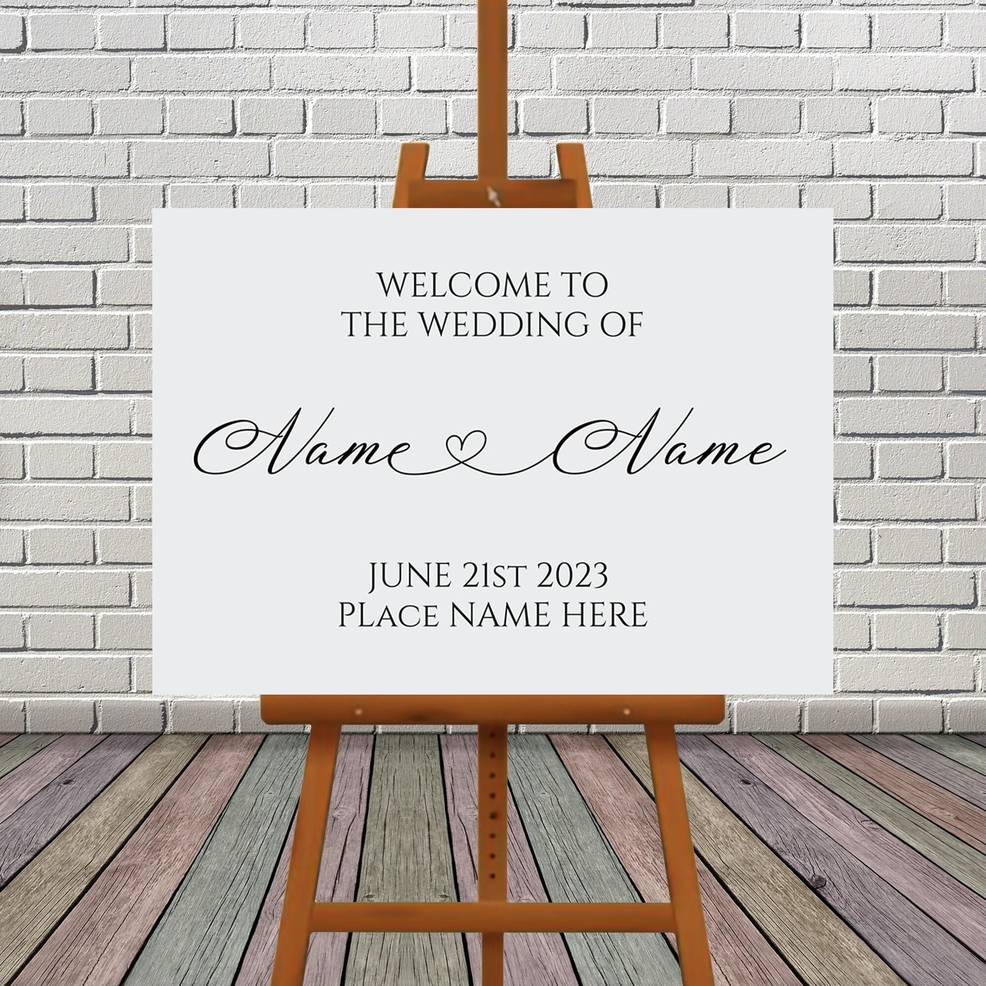Minimalist Wedding Welcome Sign, A1, A2, A3 or A4, Simple Modern Welcome Sign, Modern Calligraphy, Large Printed Welcome Sign,Classy Elegant