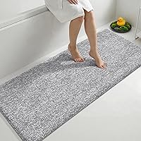 Vista 76 de Yimobra Alfombra de baño larga antideslizante, lavable, suave y absorbente, alfombra de baño de microfibra de doble tono con respaldo de goma