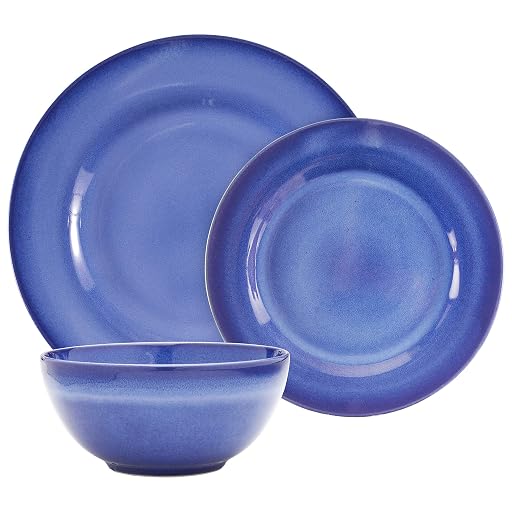 Rivet Corwin Modern Reactive-Glaze Stoneware Set, Atacama Blue