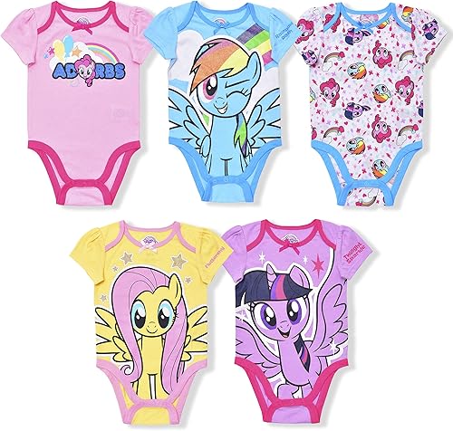 My Little Pony Body de 5 piezas para niña - RosaAzulAmarillo