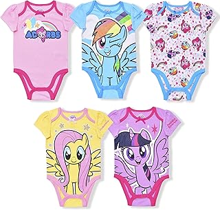 My Little Pony - Body de 5 piezas para niña, color rosa/azul/amarillo, Azul / Patchwork, 24 Meses