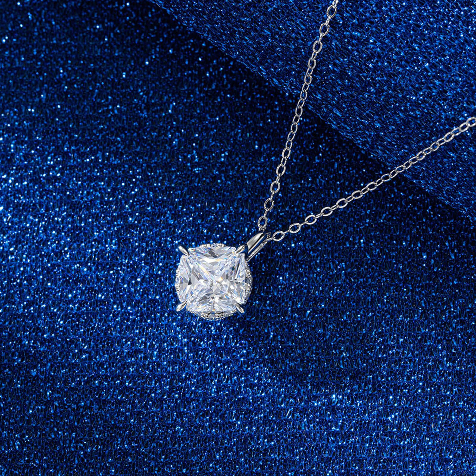 Collana con Ciondolo Donna in Argento Argento Collana Pendente Ciondolo in Zircone Zirconia Cubica