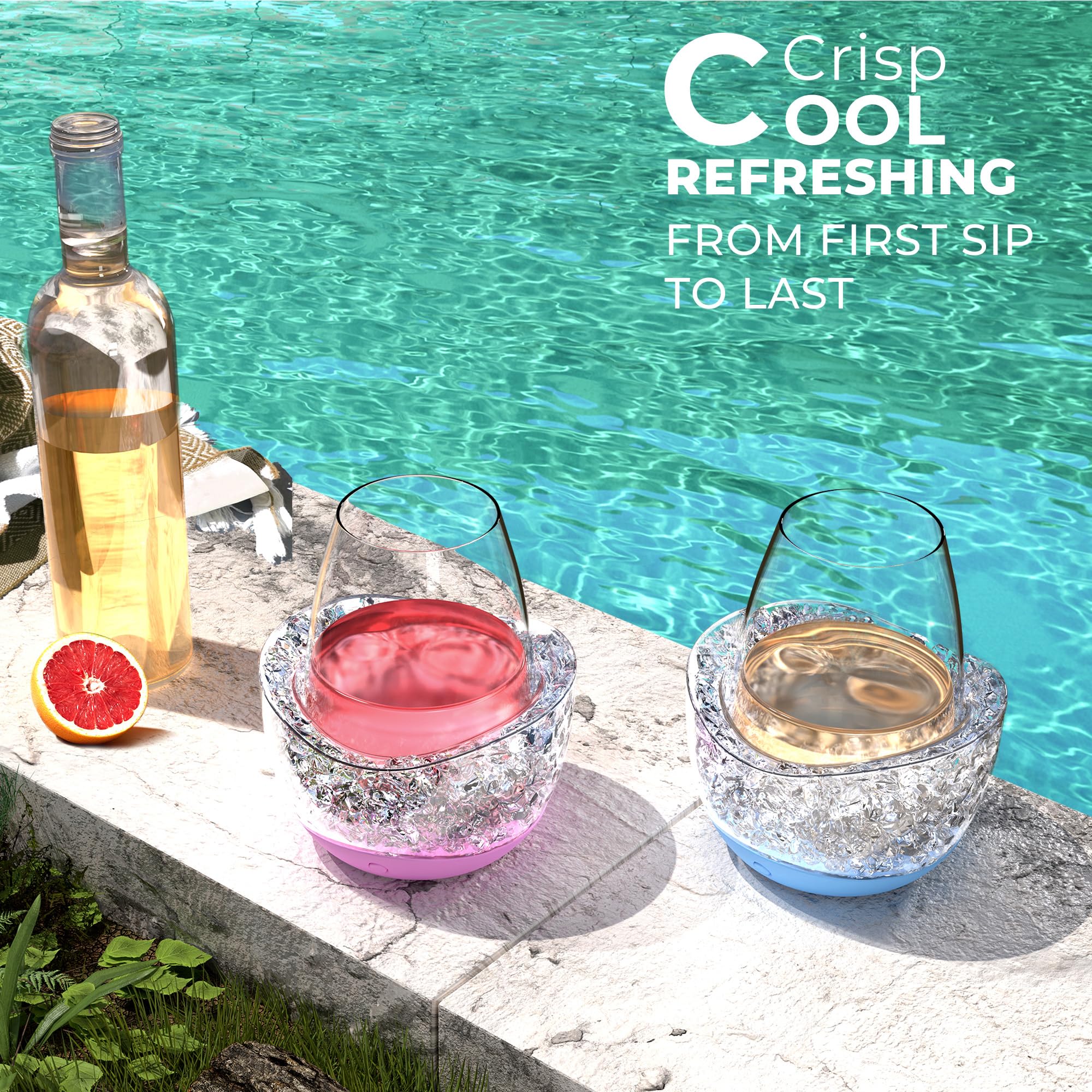 Refrigeratore per bicchieri da vino, mantiene il freddo nel bicchiere (rosa)