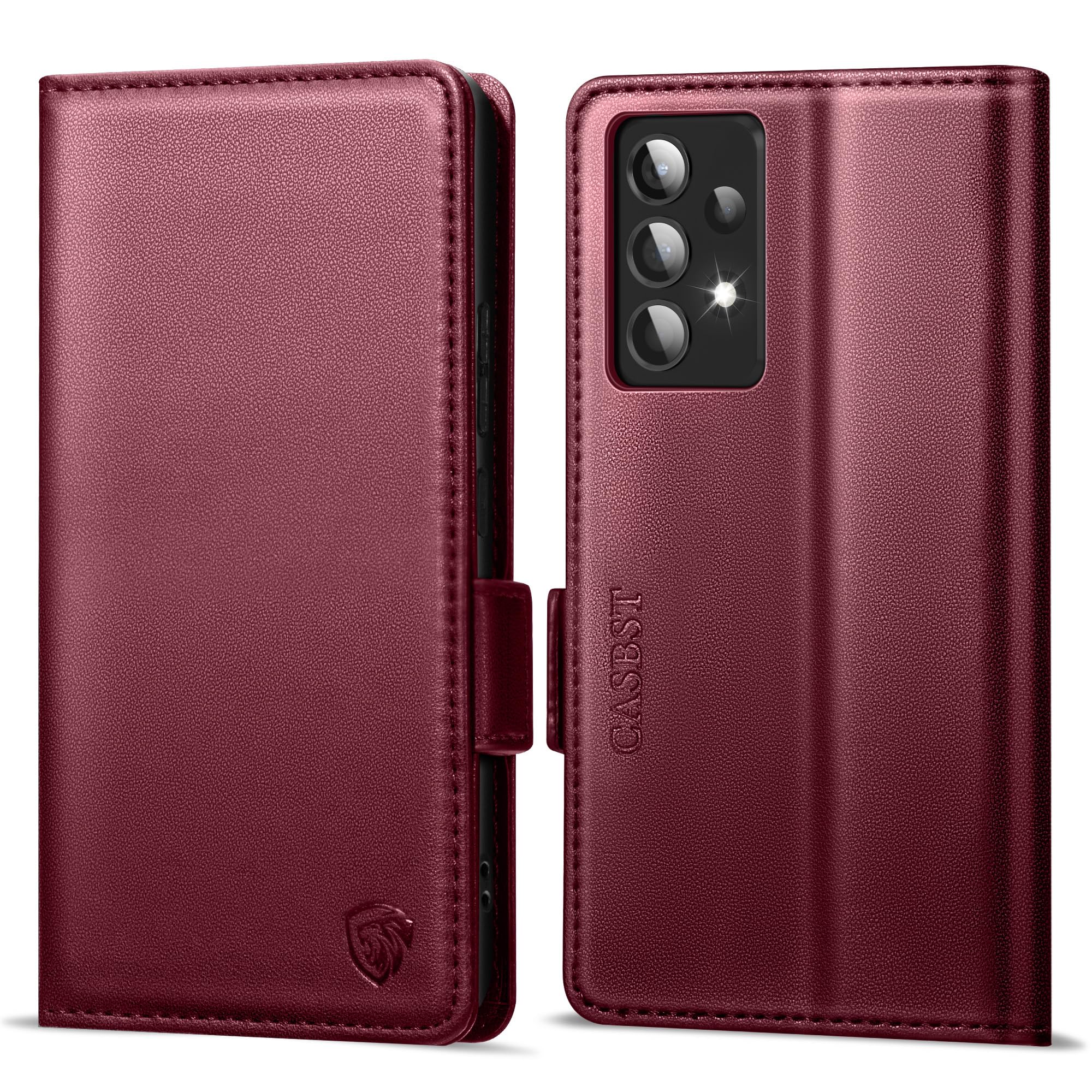 CASBST Handyhülle für Samsung Galaxy A50/A30S Hülle, Premium Leder Schutzhülle Klappbar für Samsung Galaxy A50 Flip Case mit Kartenfach Ständer Magnet Klapphülle für Samsung A50 Hülle (Schwarz)