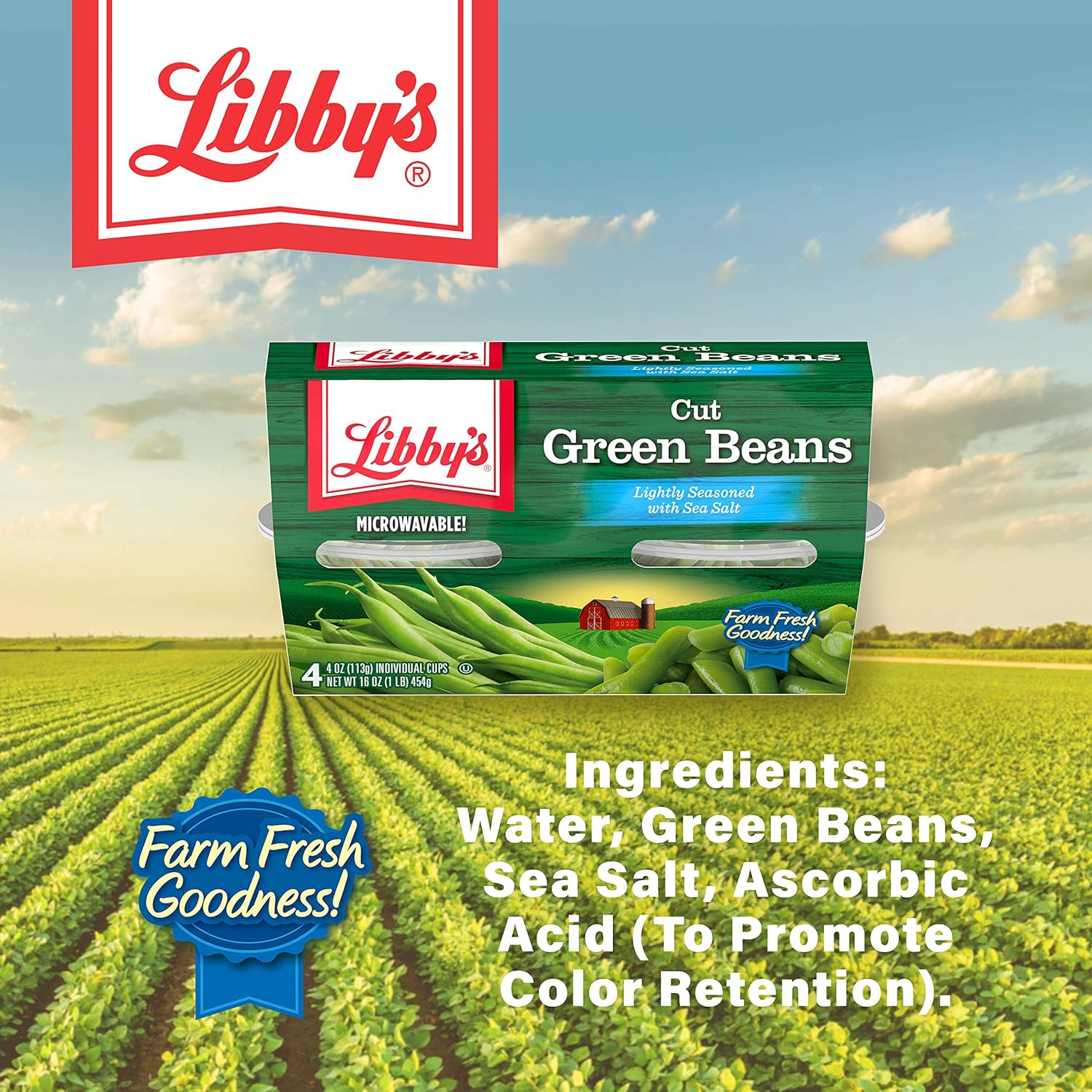 Libby's Cut Green Beans, 16 Ounce (Pack of 6)