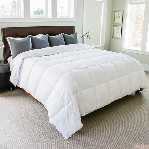 Edredón de tamaño King de color gris Eagle blanco se adapta a colchones de California King Super King y Ultimate King edredón alternativo para todas