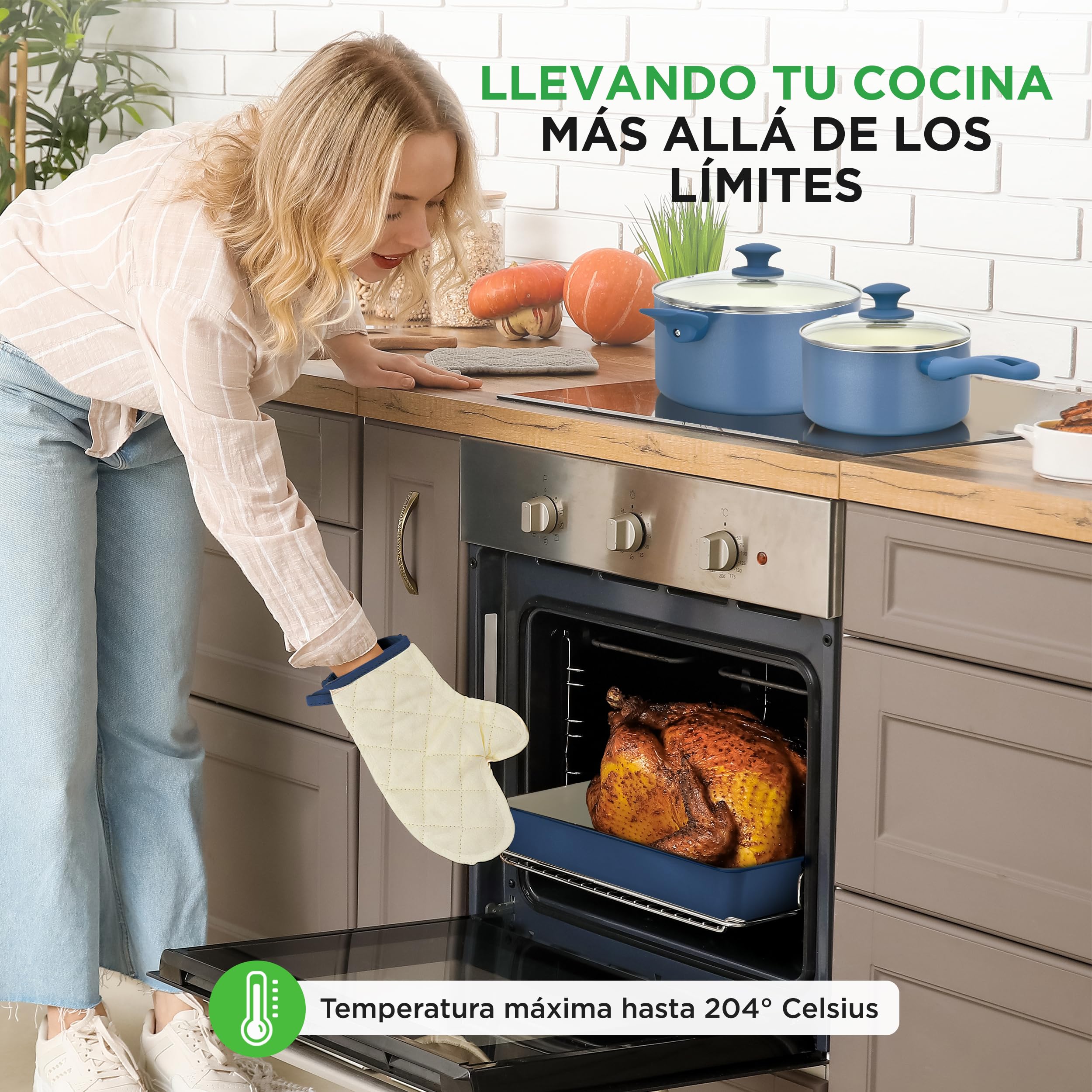 NutriChef set completo de cocina de 54 piezas, cerámica antiadherente, apto para inducción