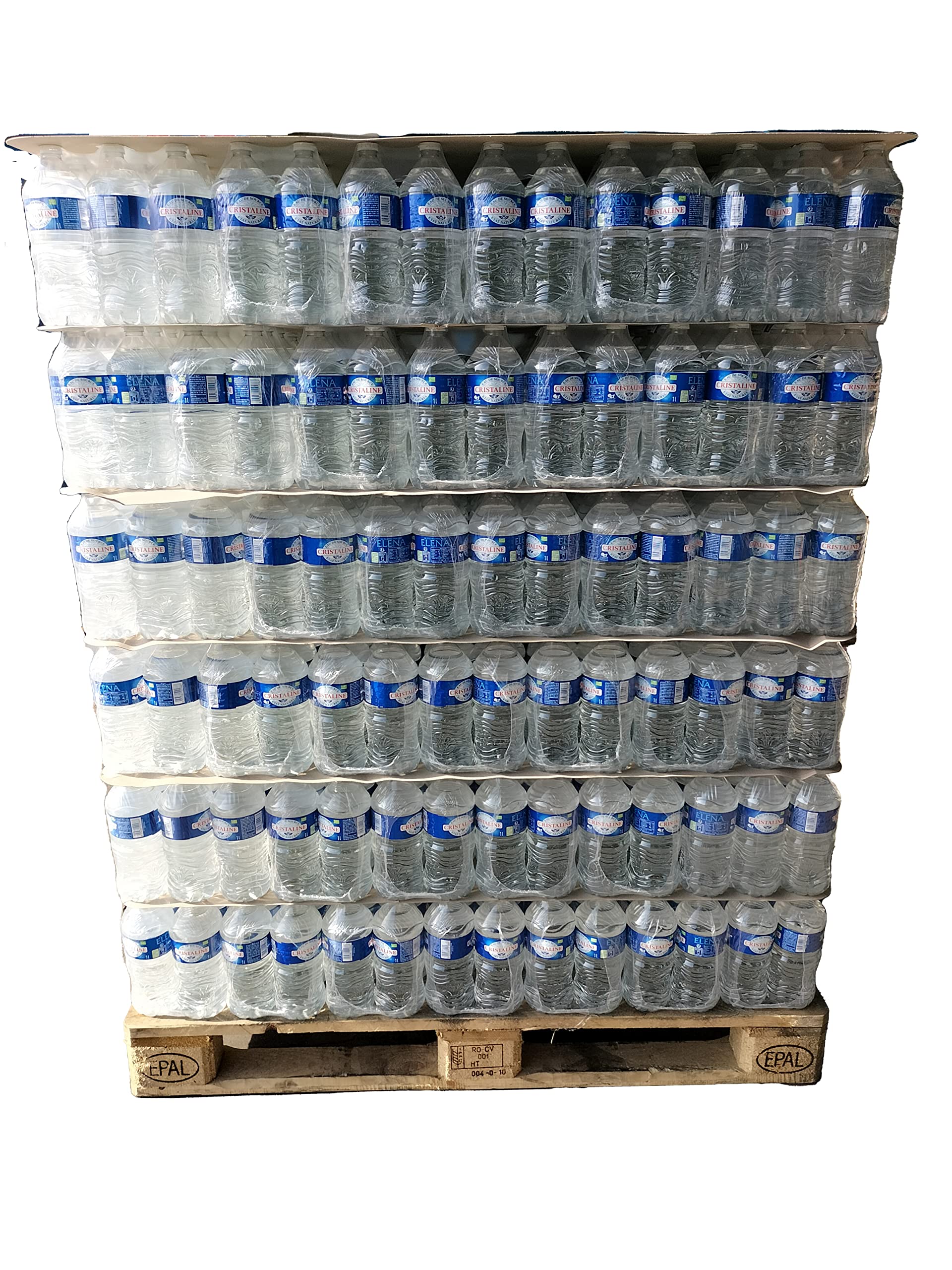 Palette eau Cristalline 126 * 6 bouteilles-1L Cristaline - IDEAL Chantiers BTP