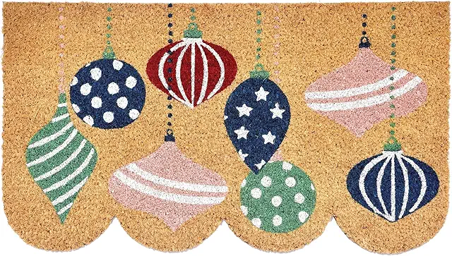 Felpudo Navideño Comart: Fibra de Coco, Diseños Festivos y Antideslizante