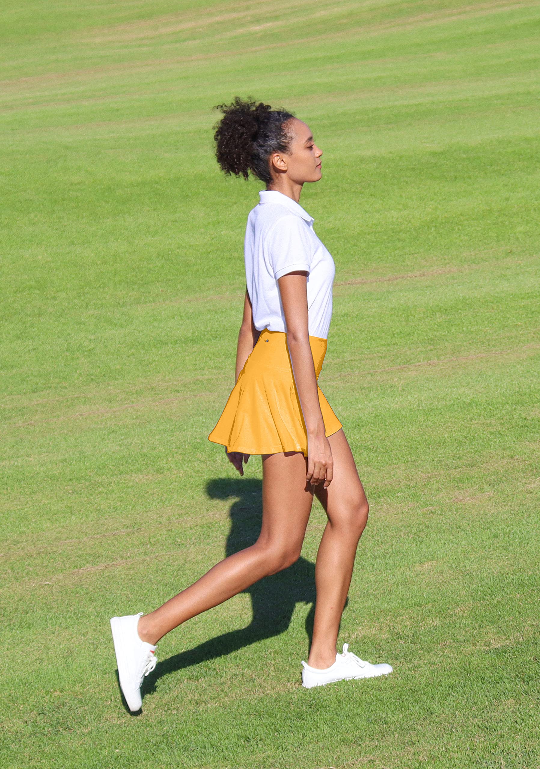SANTINY Jupe de tennis plissée pour femme avec 4 poches - Taille haute - Pour la course à pied - Décontracté