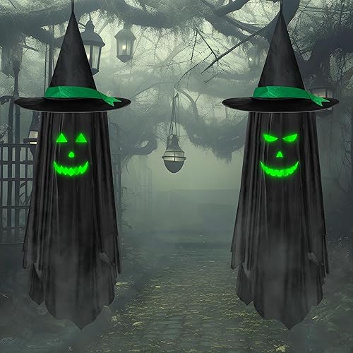 LINAYE 2 Pack Halloween Hanging Decorations Outdoor, Hanging Spooky Ghost