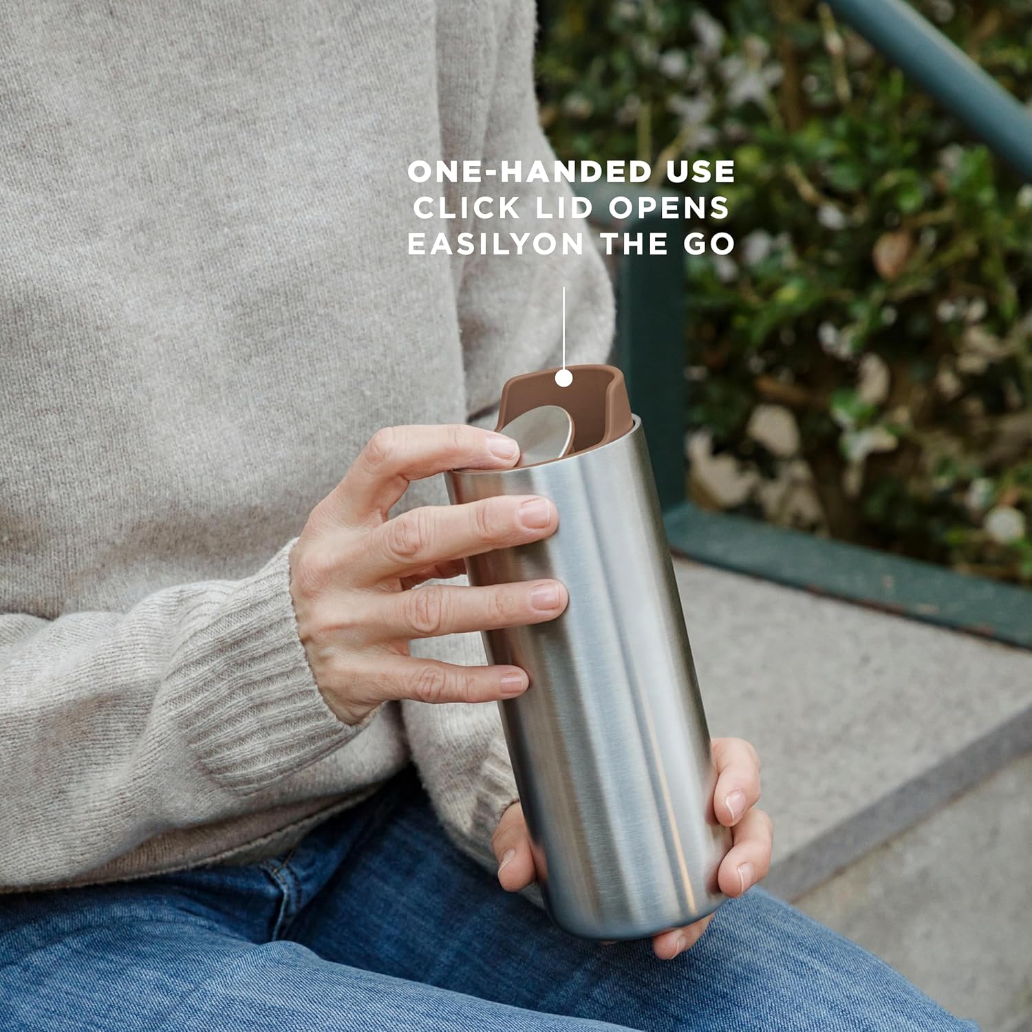 Eva Solo | Urban to Go Cup 12oz Mocca | Double Walled Thermo Cup with Vacuum | Danish Design & Functionality | Mocca - Image 4