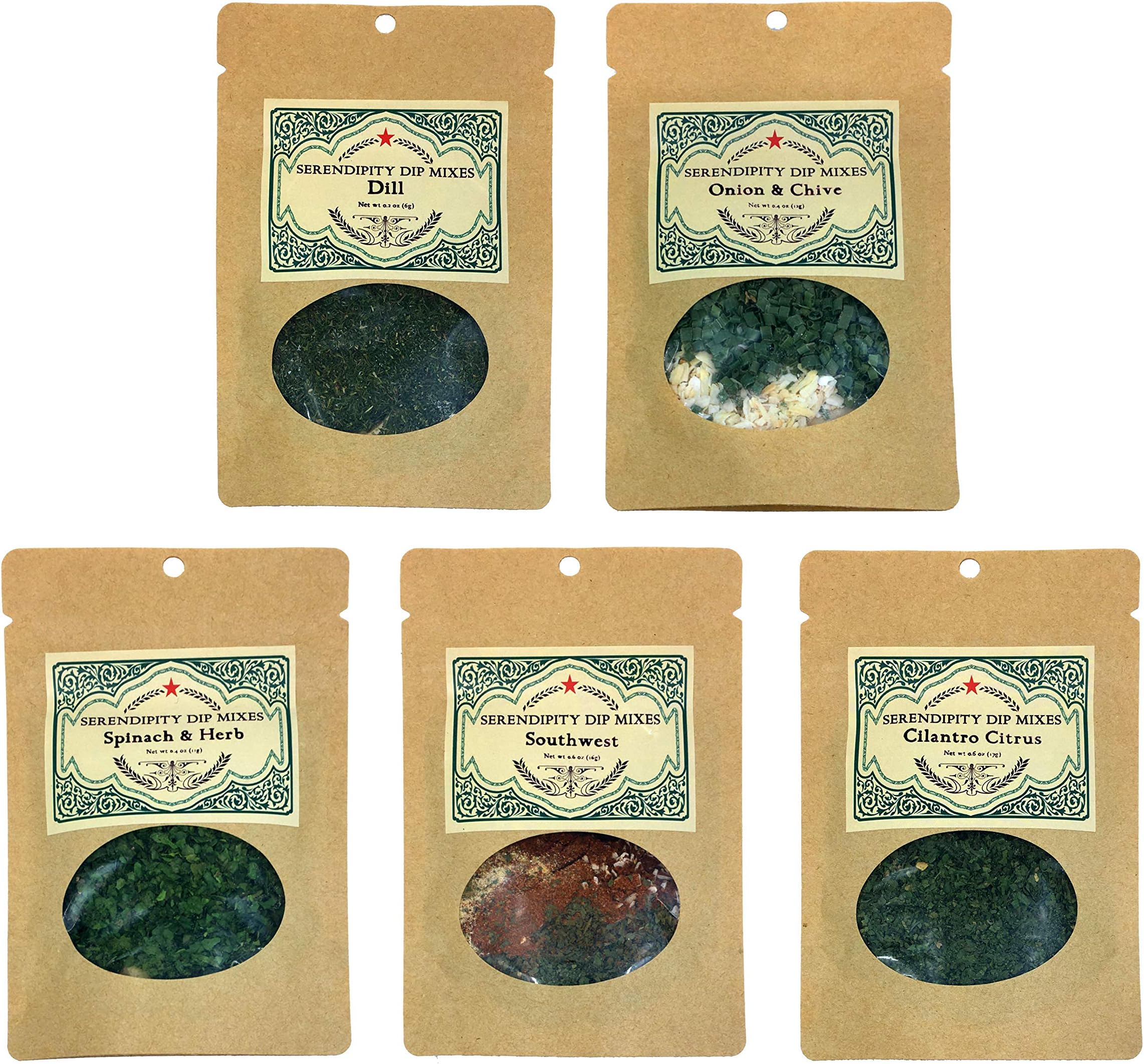 Serendipity Creamy Dip Mix (Variety Pack, 5 Dip Mixes)
