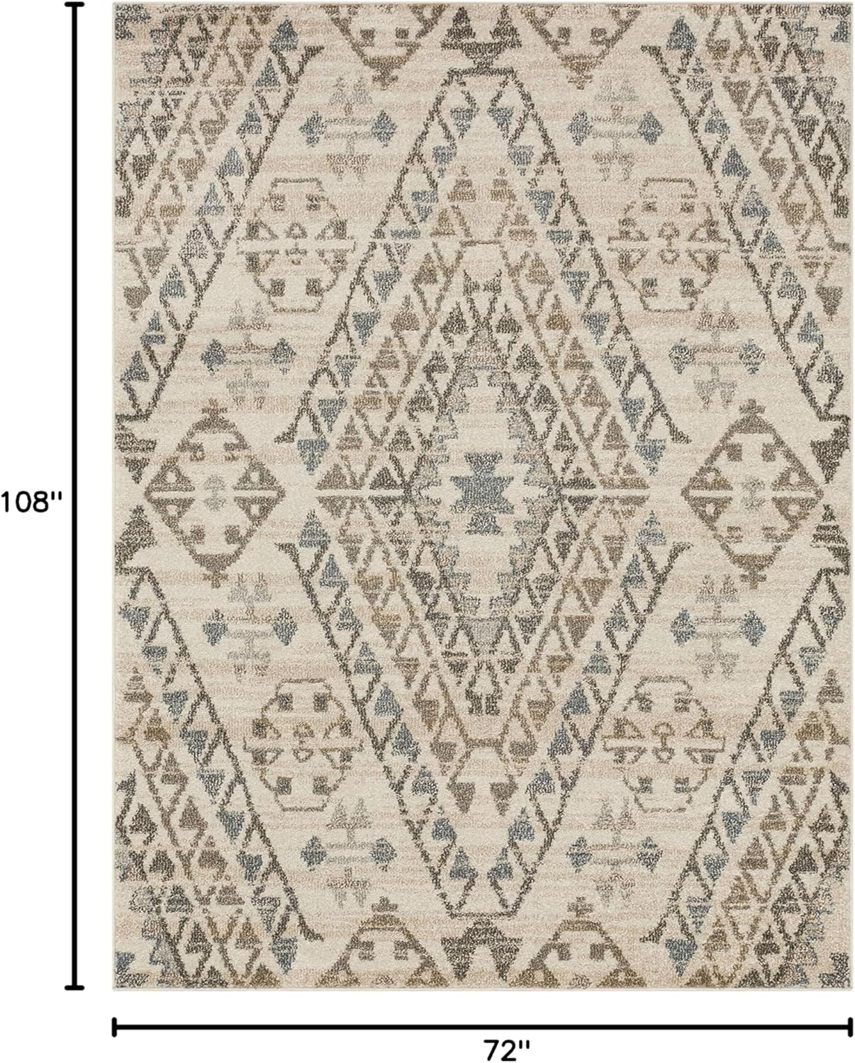 Gray 6' x 9' Rectangular Stain-Resistant Synthetic Area Rug