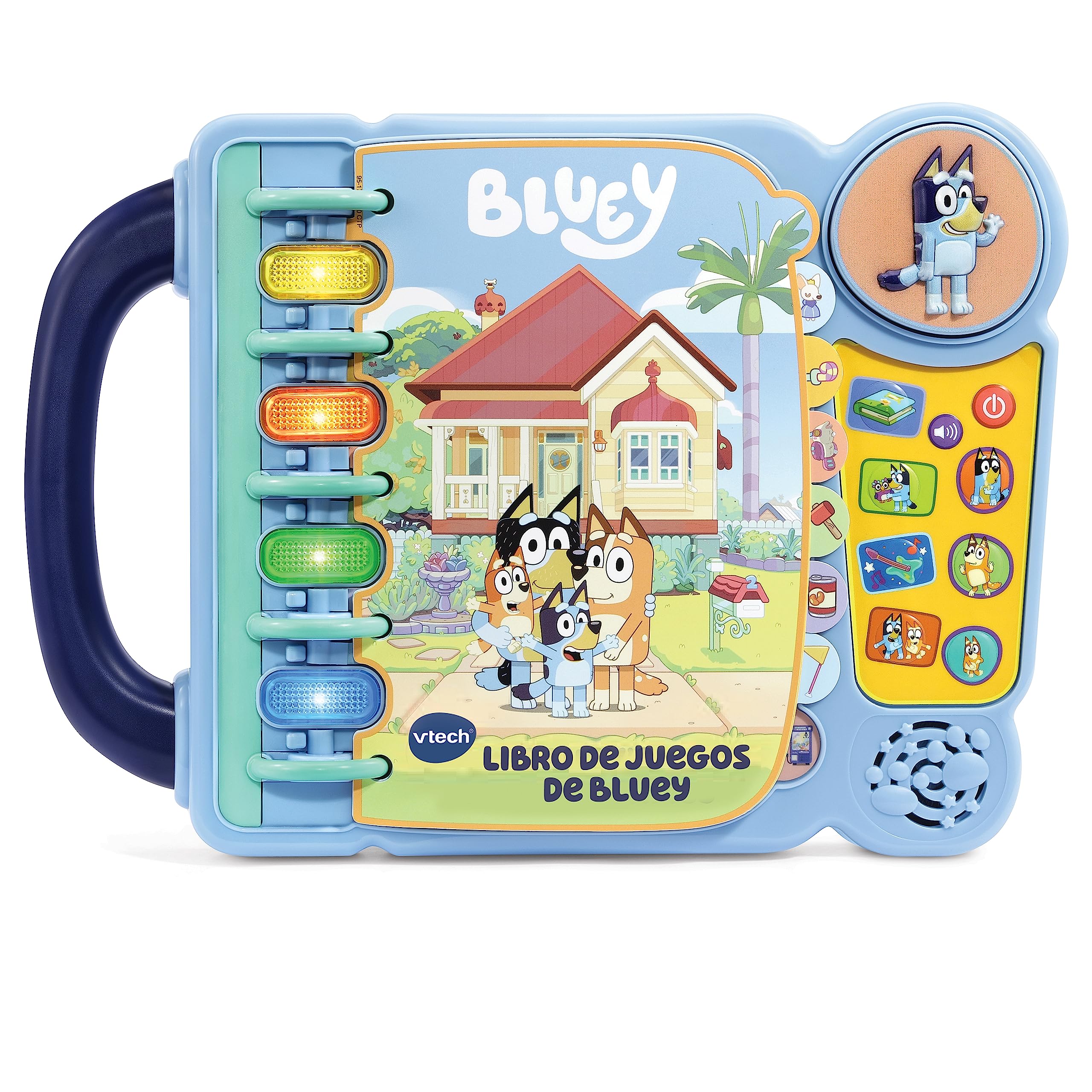 VTech - Libro Educativo de Bluey, Juega y aprende simulando acciones de la Vida Real, 4 Modos de Juego, Juguete para niños +3 años, Versión ESP