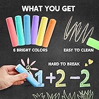Vista 2 de JOYIN 24 PCS Washable Sidewalk Chalks Set Non-Toxic Jumbo Chalk for Schools, Outdoor Art Play, Paint on Chalkboard, Blackboard and Playground