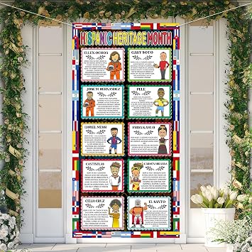 Rvsticty Hispanic Heritage Month Door Cover,Spanish Decoration for Home