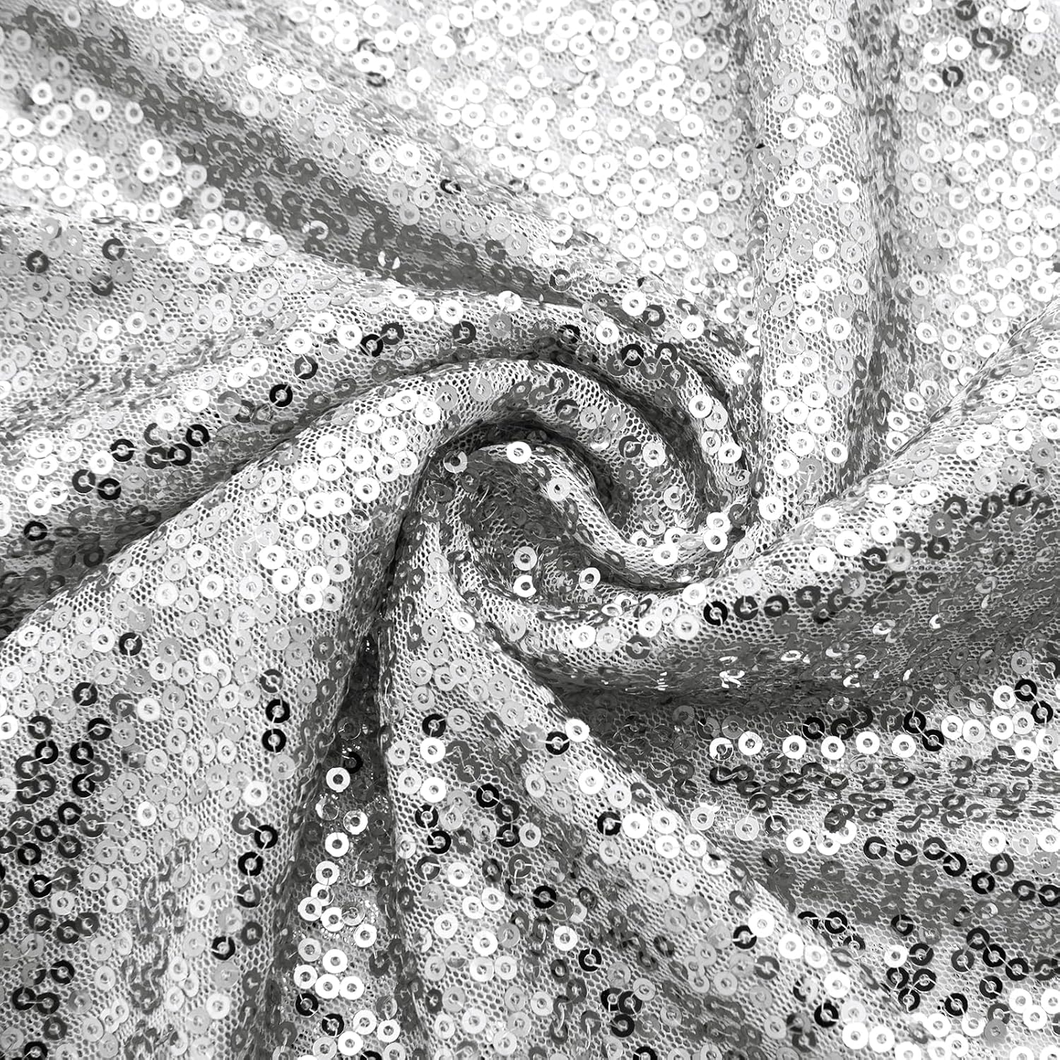 Aormenzy 12 Pack Silver Sequin Table Runner 12" x 72", Glitter Sparkle Sequin Runners for Birthday Party Wedding Banquet & Baby Shower, Party Table Decorations Supplies