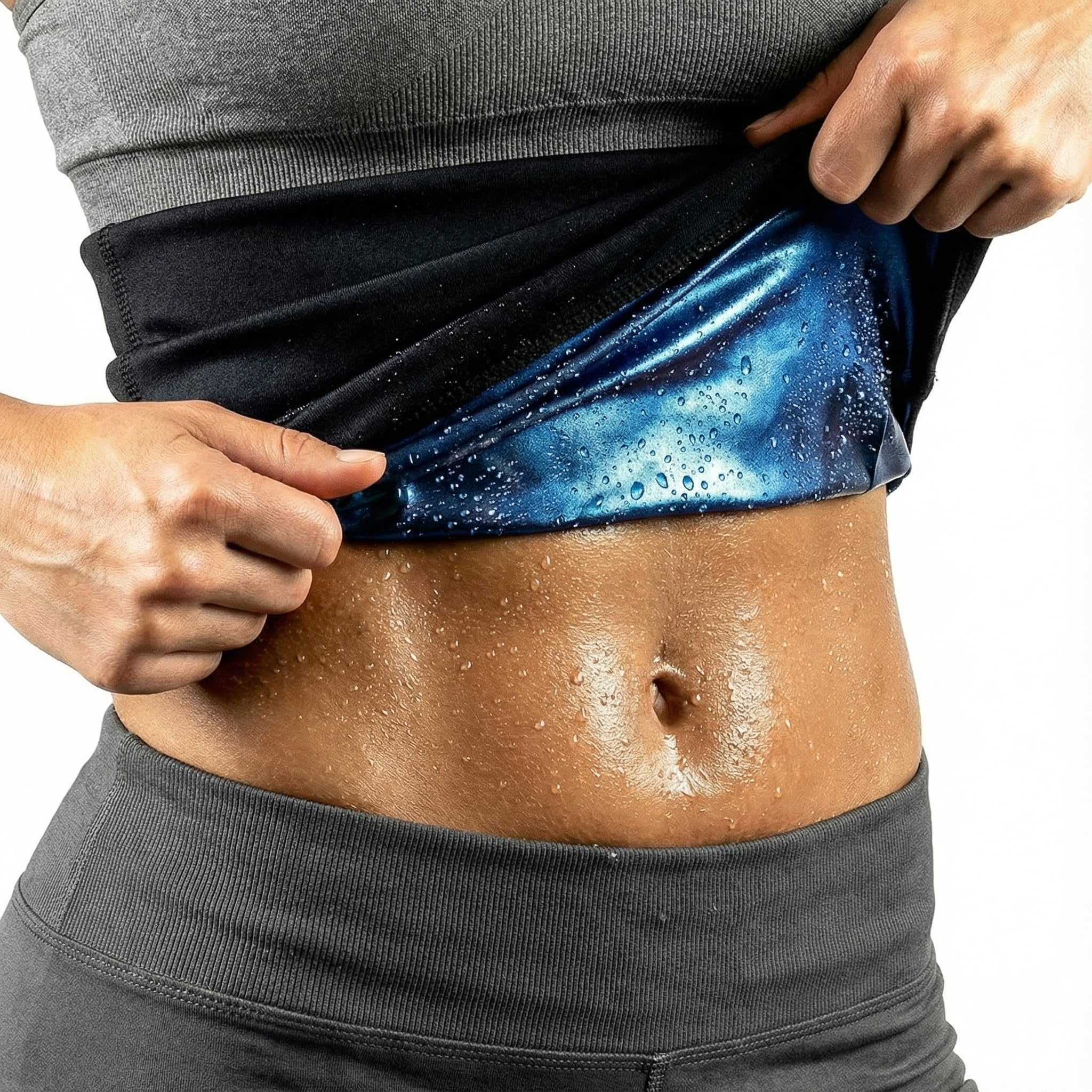 Geyoga 2 Pieces Waist Trimmer for Women Sweat Wrap Sweat Waist Trainer for Bodybuilding Lower Belly Fat