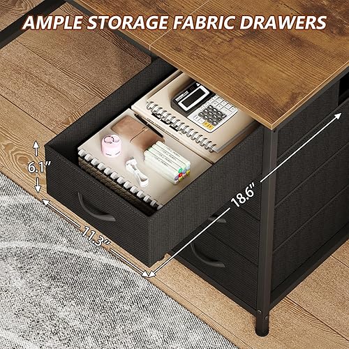 Miniatura 6 de TVU Escritorio para 2 personas con 8 cajones, escritorio grande para computadora de oficina en casa con tomas de corriente, escritorios dobles de 78