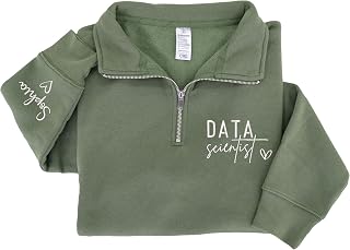 Chillever Custom Profession Quarter Zip Sweatshirt, Embroidered & Personalized Work Shirt Hoodie Gift for Professionals