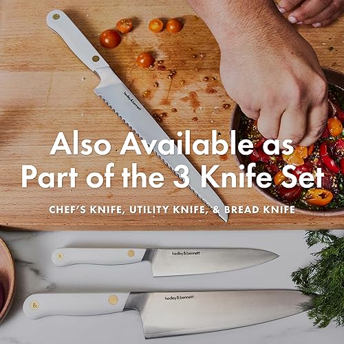Miniatura 6 de hedley & bennett Cuchillo utilitario  Cuchillo de cocina japonés de acero inoxidable de 5.6 pulgadas, 3 capas de acero inoxidable de alto con