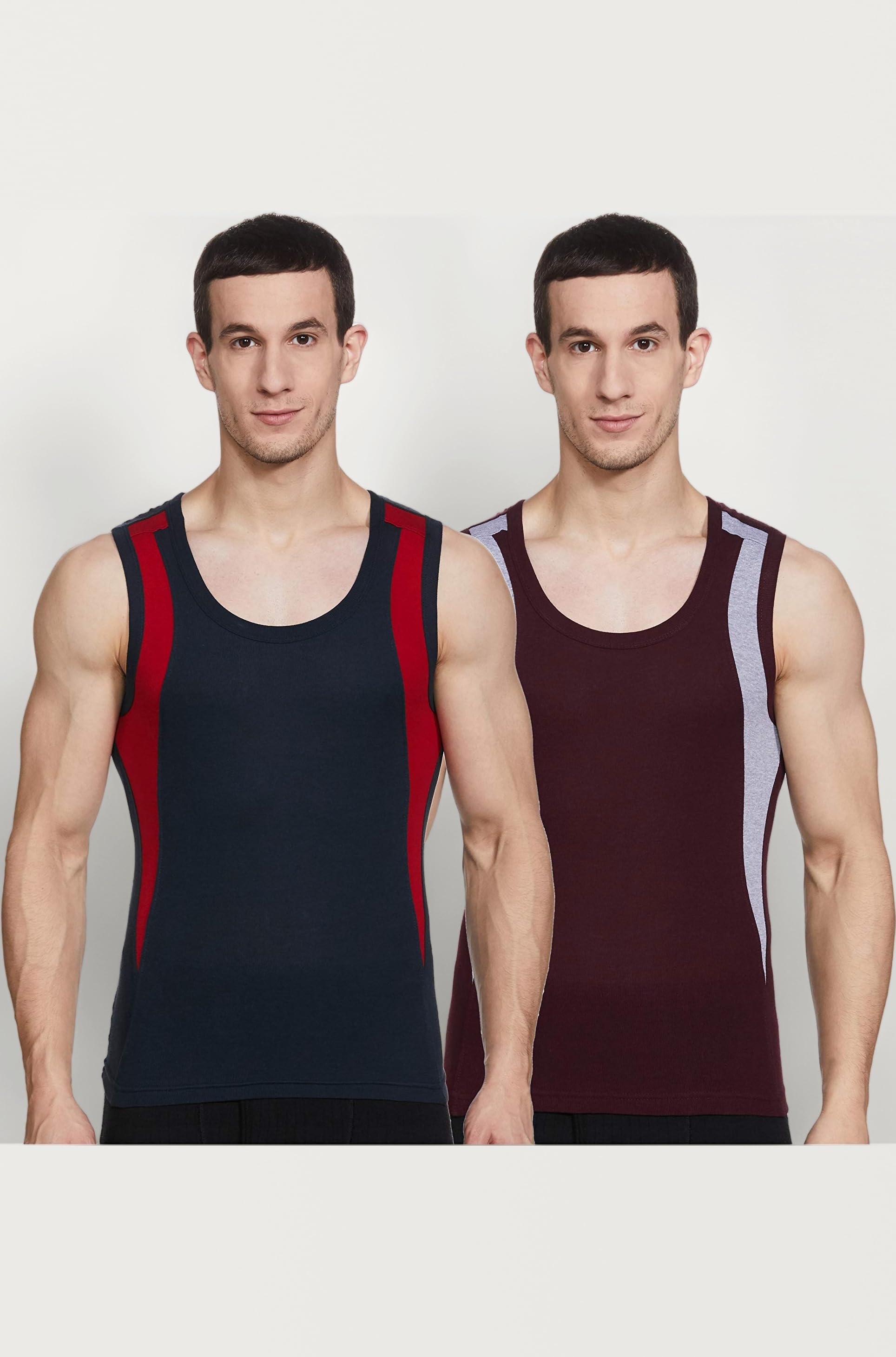 Dixcy Scott Originals Men 100% Combed Cotton Slim Fit Gym Vest (Pack of 2)