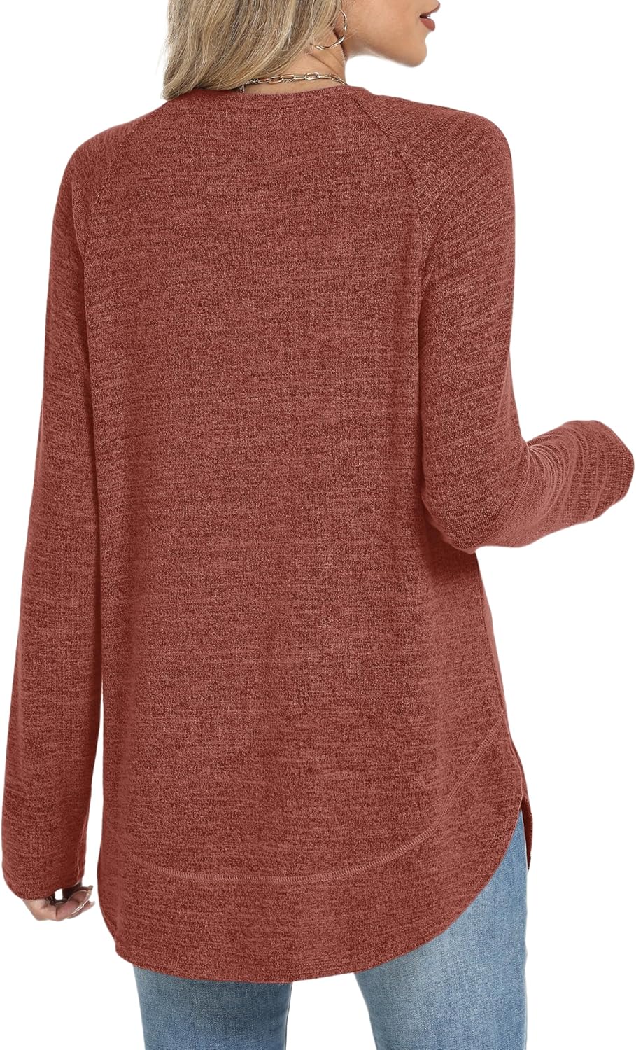 Sampeel Long Sleeve Shirts for Women Tunic Tops Loose Fit Dressy Crew Neck Pullover Basic Sweaters for Women 2025 - Image 5