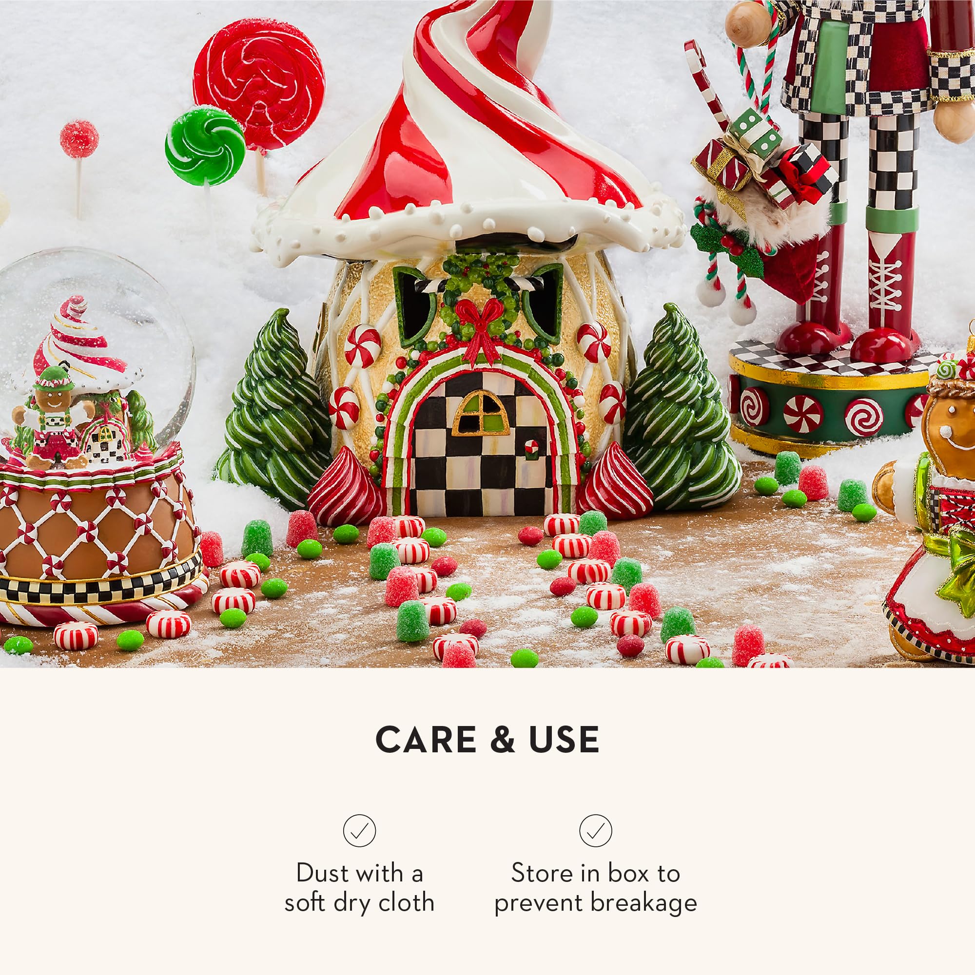 Amazon.com: MACKENZIE-CHILDS Snow Globe, Christmas