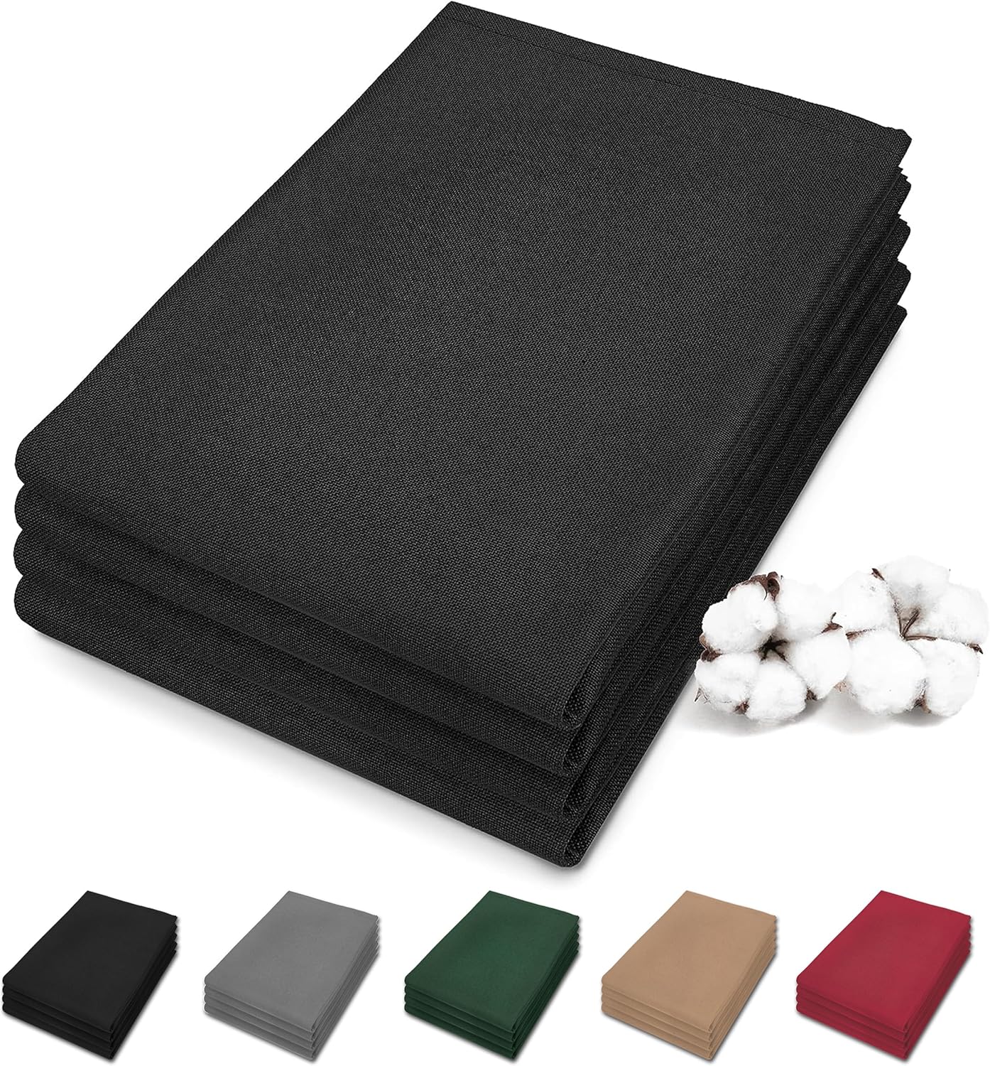 Bellphany Set of 4 premium tea towels, black, kitchen towels made of