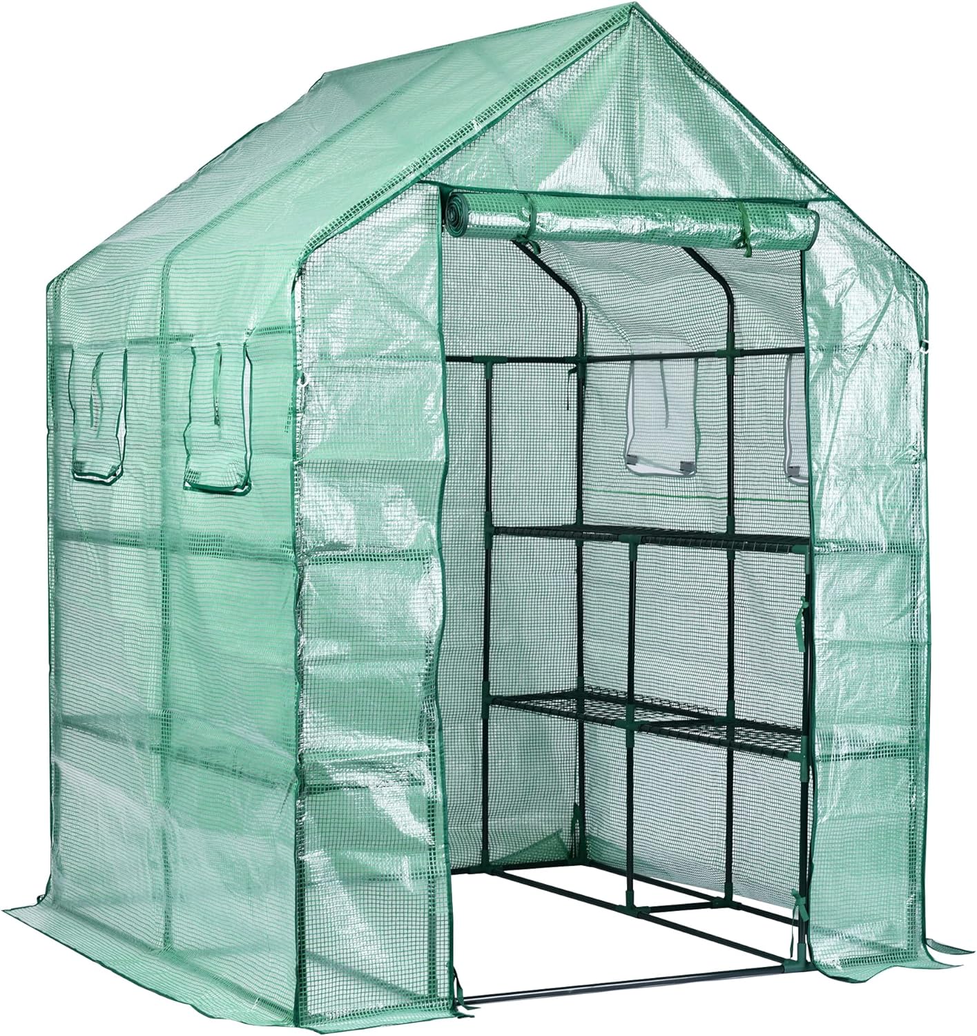 Garden Elements Plastic Indoor/Outdoor Standing Greenhouse, Unvented, Clear, Large, 77"