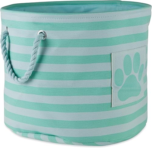 Miniatura 5 de Bone Dry - Colección de almacenamiento para mascotas, canasta a rayas con parche de huella de pata