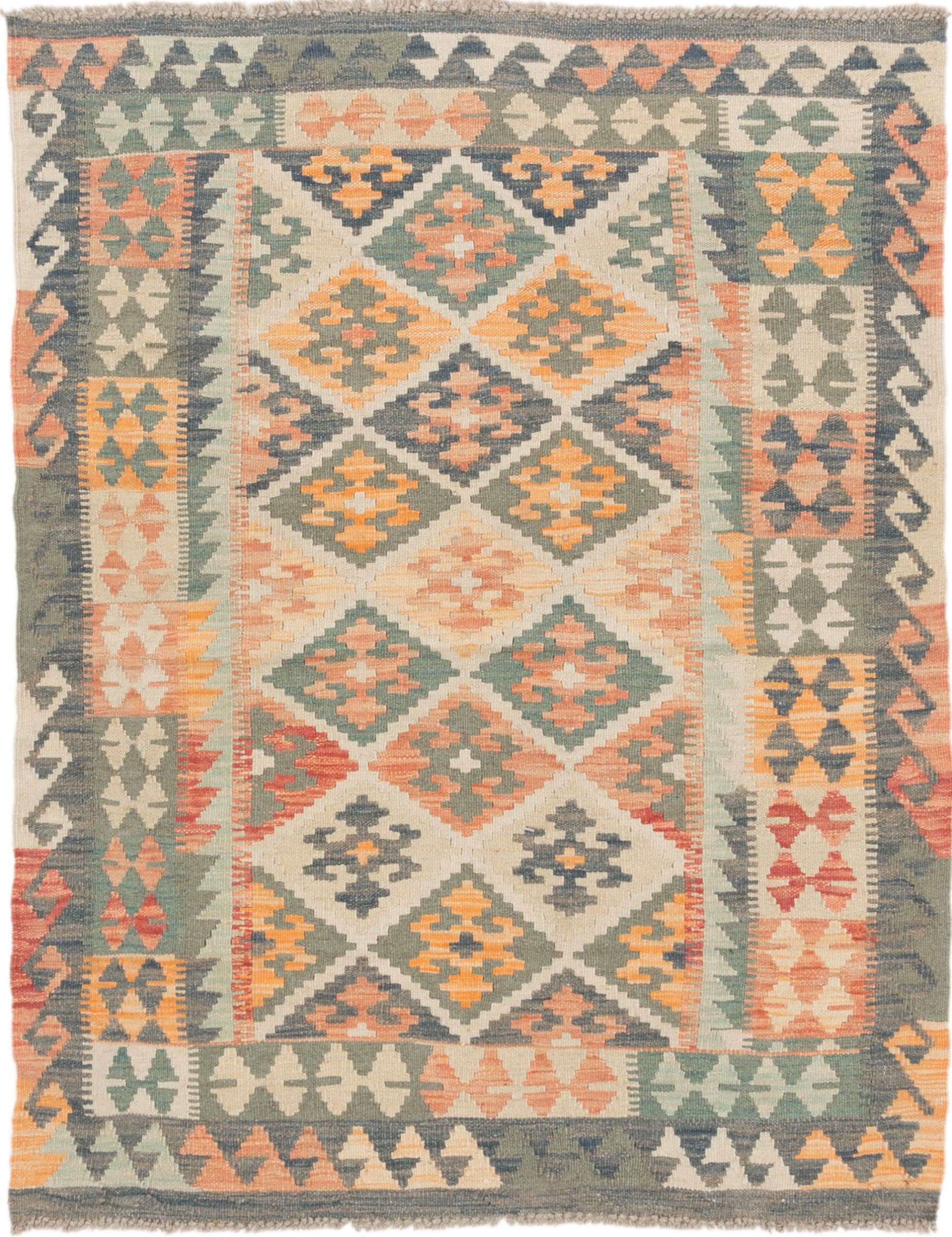 Tapis kilim afghan en laine de 110x144 cm pour éliminer l'aspect froid de vos sols